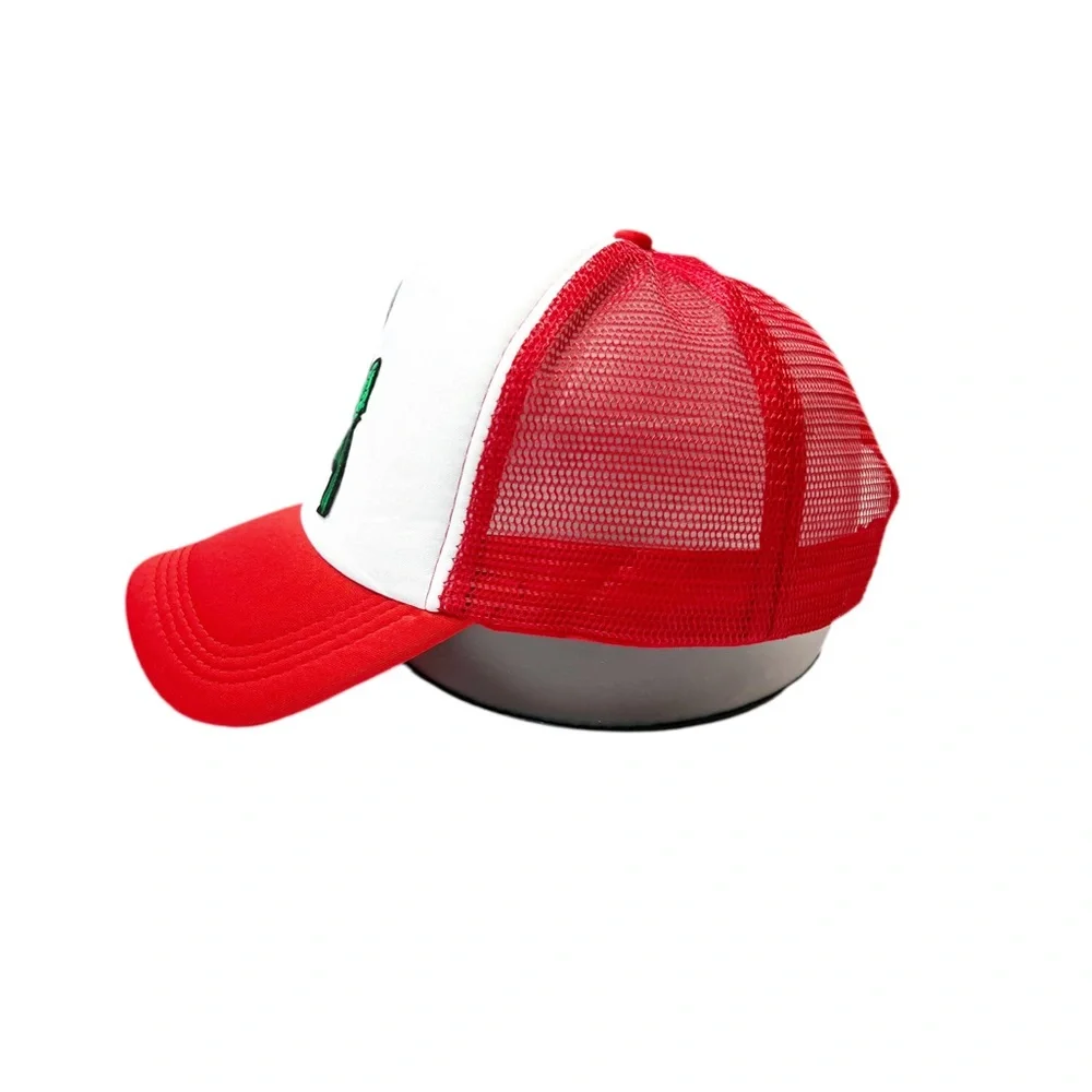 Red Rose Trucker Hat – Embroidered Snapback Mesh Cap - Picture 2 of 3